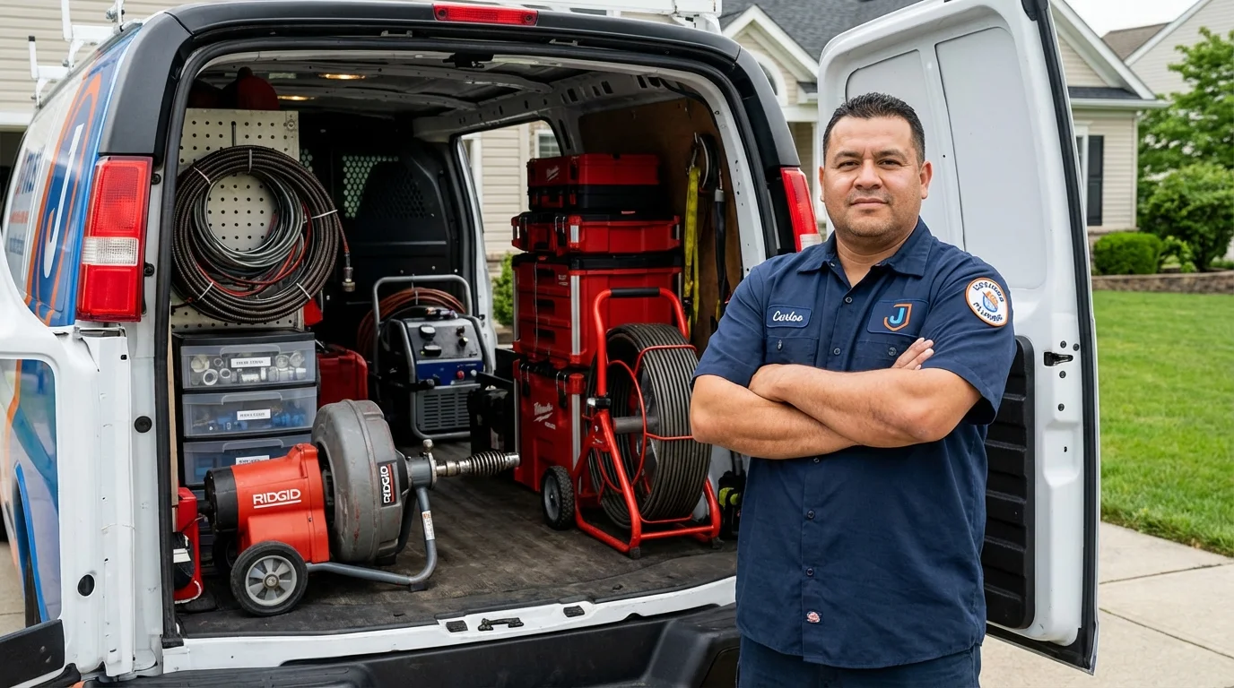 Professional drain cleaning equipment and Johns Plumbing LLC plumber in Haynesville